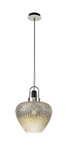 Crowdstage Pendant, 1 x E27, Black Smoke Plated & Clear/Polished Chrome