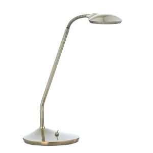 Wellington 1 Light 7W Integrated LED Antique Brass Adjustable Desk Lamp With Toggle switch