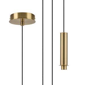 Wick 5m Single Pendant (FRAME ONLY), 1 x G9, Brass Gold