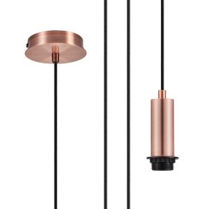 Wick 10cm Body, 5m Single Pendant (FRAME ONLY), 1 x E27, Antique Copper