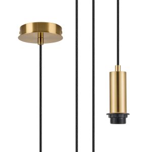 Wick 10cm Body, 5m Single Pendant (FRAME ONLY), 1 x E27, Brass Gold