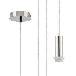 Wick 10cm Body, 5m Single Pendant (FRAME ONLY), 1 x E27, Polished Nickel