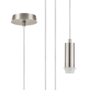 Wick 10cm Body, 5m Single Pendant (FRAME ONLY), 1 x E27, Satin Nickel