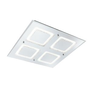 Windows Flush Light 36cm Square 24W LED 4000K, 1350lm, Polished Chrome / Sand Diamond, 3yrs Warranty