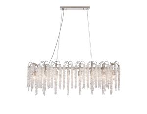Wisteria Oval Pendant, 16 Light E14, Polished Nickel / Crystal Item Weight: 21.1kg