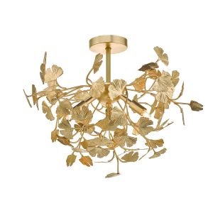 Yadira 4 Light G9 Gold Leaf Semi Flush Semi Flush Fitting