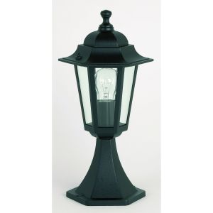 Spengler Single Outdoor Pedestal Black/Clear Glass Finish