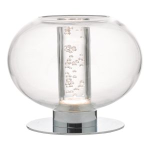 Yomara Single LED Table Lamp Polished Chrome & Glass Finish