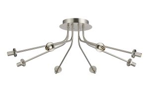 Templo 65cm Semi Flush Light (FRAME ONLY), 8 Light G9, Satin Nickel