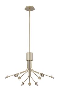 Templo Fixed Multi Height Pendant (FRAME ONLY), Height Adjustable, 6 + 3 Light G9, Light Painted Beige