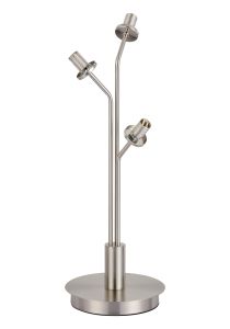 Templo Table Lamp Without Shade, 3 Light G9, Satin Nickel