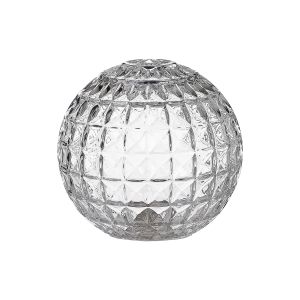 Templo 12cm Cross Pattern Round Glass Shade (G), Clear