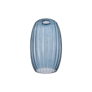 Zenth 18x29cm Petrol Blue Ribbed Tubular Glass (O), Shade