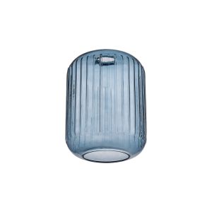 Zenth 20x25.5cm Petrol Blue Ribbed Cylinder Glass (P), Shade
