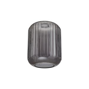 Zenth 20x25.5cm Smoke Ribbed Cylinder Glass (P), Shade
