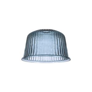 Zenth 28x17.5cm Petrol Blue Ribbed Dome Glass (Q), Shade
