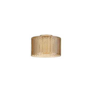 Zenth 17x11cm Amber Plated Chevron Pattern Drum Glass (S), Shade
