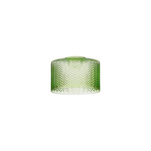 Zenth 17x11cm Green Chevron Pattern Drum Glass (S), Shade