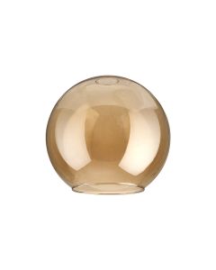Zenth 20x18cm Open Mouth Round Amber Plated Globe Glass (U), Shade