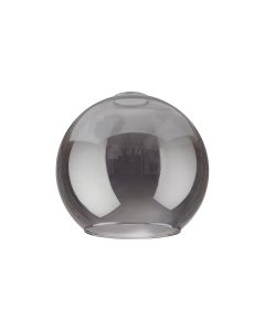 Zenth 20x18cm Open Mouth Round Smoked Plated Globe Glass (U), Shade
