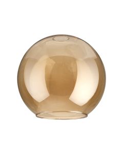 Zenth 25x22.5cm Open Mouth Round Amber Plated Globe Glass (U), Shade