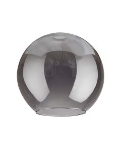 Zenth 25x22.5cm Open Mouth Round Smoked Plated Globe Glass (U), Shade