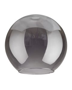 Zenth 30x28cm Open Mouth Round Smoked Plated Globe Glass (U), Shade