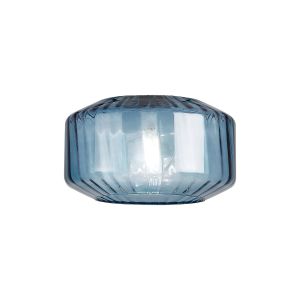 Zenth 30x16.5cm Blue Chamfered Round Rippled Glass (Z), Shade