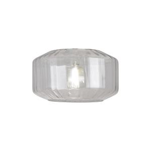Zenth 30x16.5cm Clear Chamfered Round Rippled Glass (Z), Shade