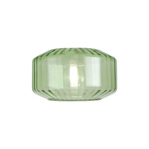 Zenth 30x16.5cm Green Chamfered Round Rippled Glass (Z), Shade