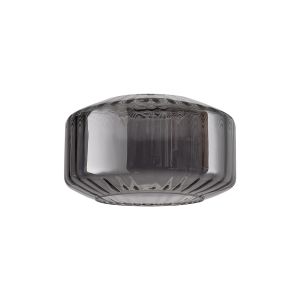 Zenth 30x16.5cm Smoke Plated Chamfered Round Rippled Glass (Z), Shade