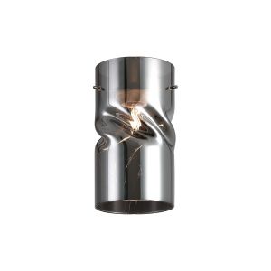Zenth 12x22cm Twisted Cylinder Chrome Glass (AA), Shade c/w Polished Chrome 3 Rod Suspension Plate