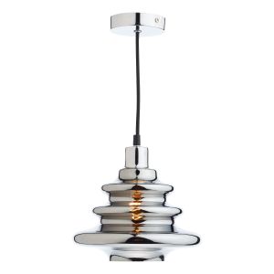 Zephyr E27 Non Electric Silver Finish Ripple Glass Shade (Glass Shade Only)