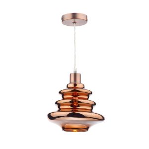 Zephyr E27 Non Electric Copper Finish Ripple Glass Shade (Glass Shade Only)