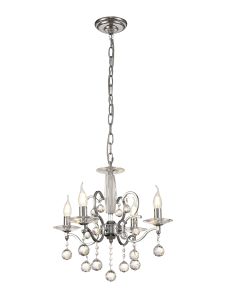 Zinta 50cm Pendant 4 Light E14 Polished Chrome/Crystal