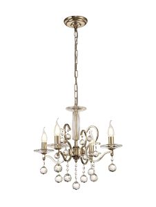 Zinta 50cm Pendant 4 Light E14 French Gold/Crystal