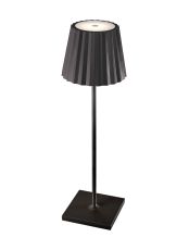 K2 Rechargeable Battery Operated Table Lamp , 2.2W LED, 3000K, 188lm, IP54, USB Charging Cable Included, Black, 3yrs Warranty