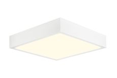 Saona 22.5cm Square LED Surface Flush Fitting,24W,3000K,2040lm,Matt White/Frosted Acrylic,3yrs Warranty