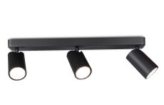 Sal Linear 3 Light Spotlight GU10, Matt Black