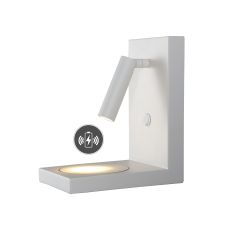 Zanzibar Reader Wall Lamp Switched With Mobile Phone Induction Charger, 3W LED, 3000K, 210lm, Sand White, 3yrs Warranty