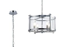 Nolan Single 46cm Pendant 4 Light E14 Polished Chrome/Clear Glass