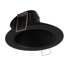 Brandon Recessed Downlight Round, 1 x GU10 (Max 12W), Matt Black, Cut Out: 98mm, Lampholder Included