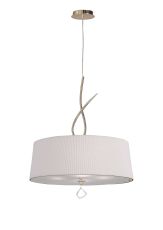 Mara Pendant 4 Light E27 Round, French Gold With Ivory White Shade