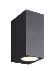 Kandanchu Square Wall Lamp, 2 x GU10, IP54, Sand Black, 2yrs Warranty