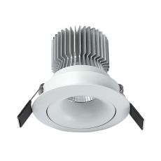 Formentera Recessed Swivel Downlight 8cm Round 7W COB LED 3000K, 550lm, Matt White, Driver Included, 3yrs Warranty