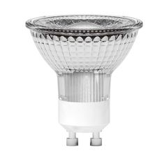 HaloLED GU10 Dimmable 4W Warm White 3000K, 350lm SCOB 36°, Glass Finish