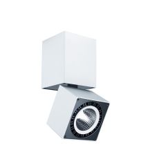 Columbretes Spotlight 7.6cm Square 12W LED 4000K, 1090lm, Matt White, 3yrs Warranty