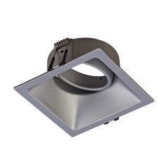 Comfort 9.2cm Square Downlight GU10, Matt Silver, Cut Out: 80x80mm, Lampholder Included