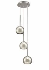 Regina Pendant 3 Light G9 Polished Chrome/Smoke Glass