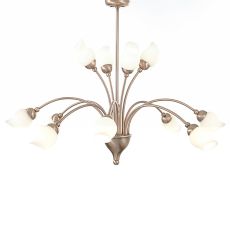 Rimini 69cm Pendant 12 Light G9 Antique Copper/Opal Glass